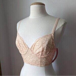NWT Pefect Long Line Bra in Feather Peach by Xhilaration 34B